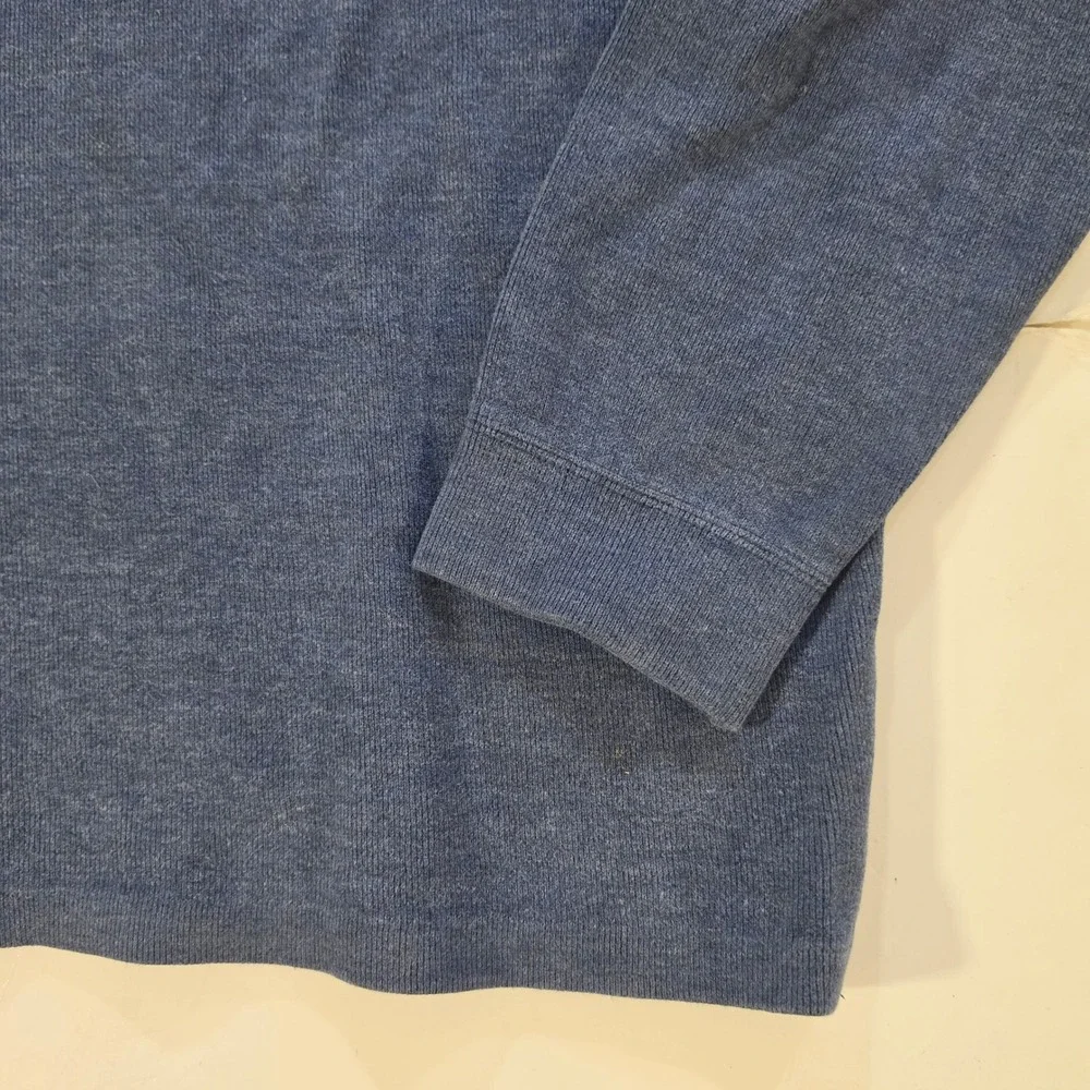 Polo Ralph Lauren Mens XL Blue Heathered Quarter Zip Pullover Sweater Pony Logo